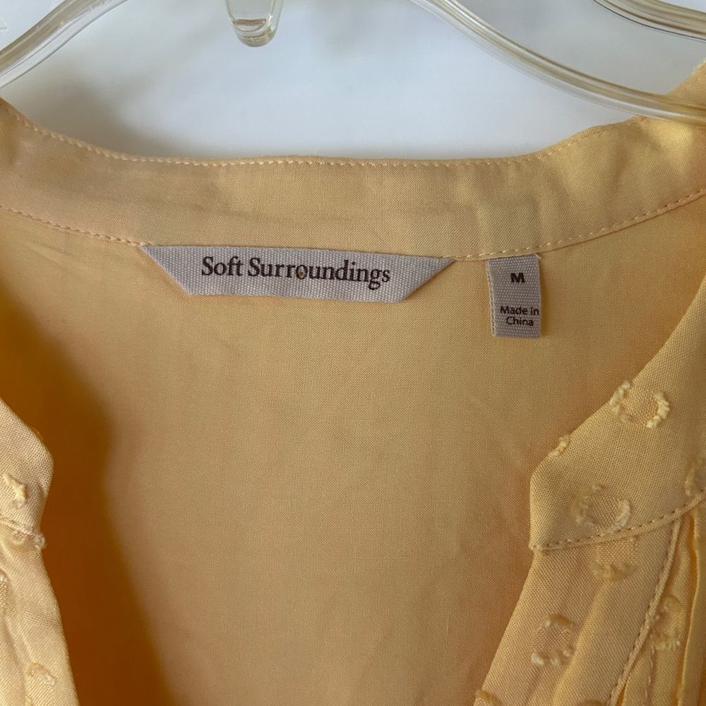 Soft Surroundings yellow short sleeve Swiss dot pullover ‘Offshore Top’ medium - Picture 11 of 13